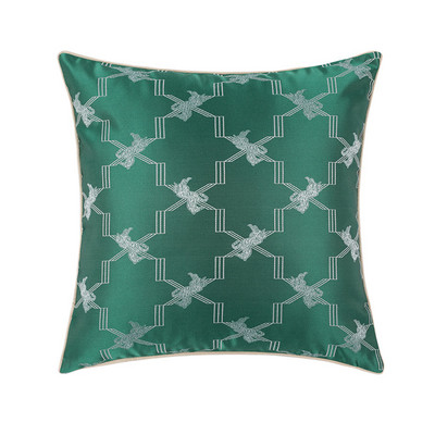 Modern luxus mélyzöld jacquard párnahuzat dekoratív párnahuzat geometrikus szürke fekete derékpárnahuzat