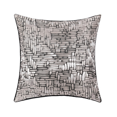 Modern luxus mélyzöld jacquard párnahuzat dekoratív párnahuzat geometrikus szürke fekete derékpárnahuzat