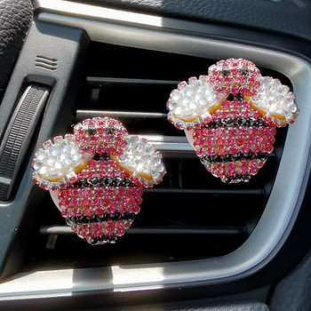 Χαριτωμένα αξεσουάρ αυτοκινήτου με διαμάντια για κορίτσια Moon Girl Mini Bee Car Άρωμα αποσμητικό αέρα Κλιπ αρωματοθεραπείας Χαριτωμένο στολίδι αποσμητικό