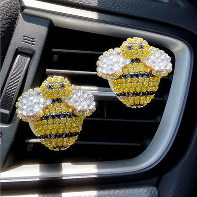 Mieli deimantiniai automobilių aksesuarai mergaitėms Moon Girl Mini Bee Automobilių kvepalai Oro gaiviklis Aromaterapinis klipas Mielas gaiviklis papuošalas