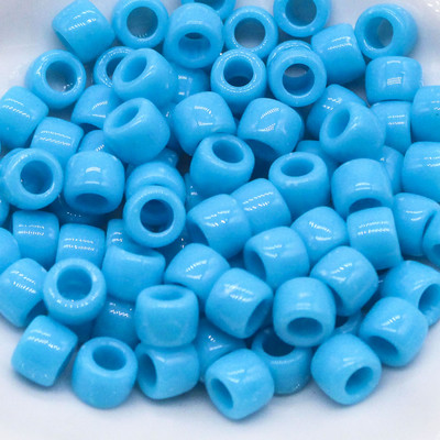 100KOM 6*9MM plave poni perle, modne perle s velikim rupama, dječje DIY narukvice, izrada ogrlica, rukotvorine, perle za kosu za djevojčice, veleprodaja