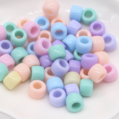 100KOM 6*9MM plave poni perle, modne perle s velikim rupama, dječje DIY narukvice, izrada ogrlica, rukotvorine, perle za kosu za djevojčice, veleprodaja