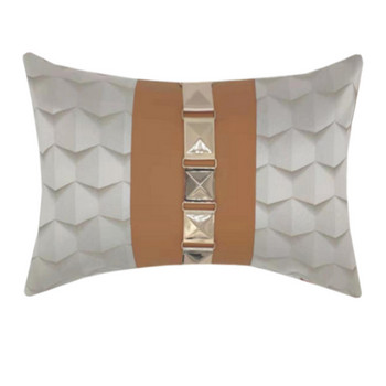 Μοντέρνο συνονθύλευμα ζακάρ κάλυμμα μαξιλαροθήκης καφέ πολυτελές κάλυμμα μαξιλαριού καναπέ μέσης με αλυσίδα-κρεβάτι καρέκλας