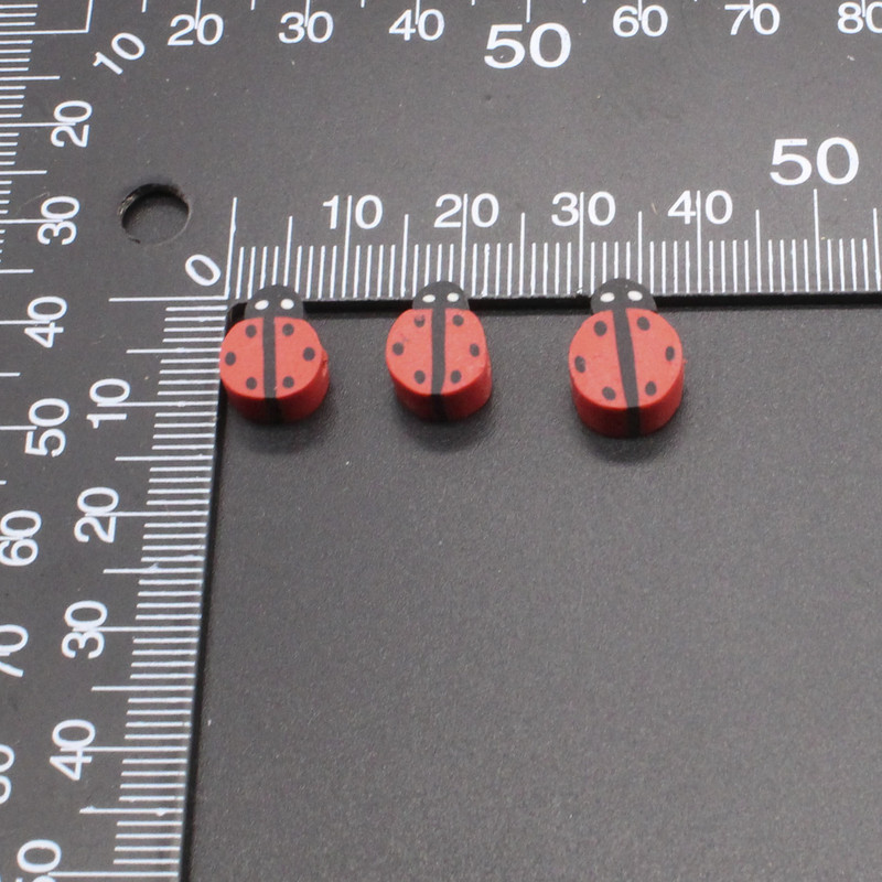 50db Katicabogár polimer agyag távtartó gyöngy ékszerkészítéshez, fülbevaló készítéshez nyaklánc kiegészítők 10mm