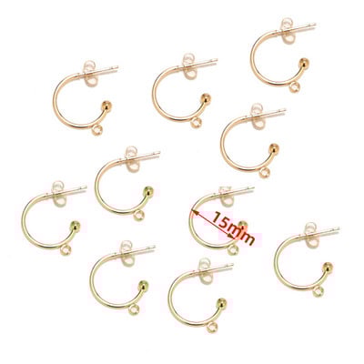 10 komada pozlaćenih nehrđajućeg čelika C oblika Huggie naušnice Antialergijske komponente naušnica za DIY ženski nakit Pokloni