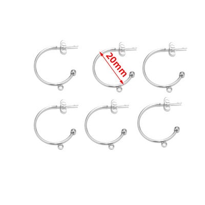 10 komada pozlaćenih nehrđajućeg čelika C oblika Huggie naušnice Antialergijske komponente naušnica za DIY ženski nakit Pokloni