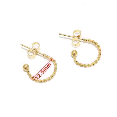 10 komada pozlaćenih nehrđajućeg čelika C oblika Huggie naušnice Antialergijske komponente naušnica za DIY ženski nakit Pokloni