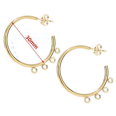 10 komada pozlaćenih nehrđajućeg čelika C oblika Huggie naušnice Antialergijske komponente naušnica za DIY ženski nakit Pokloni