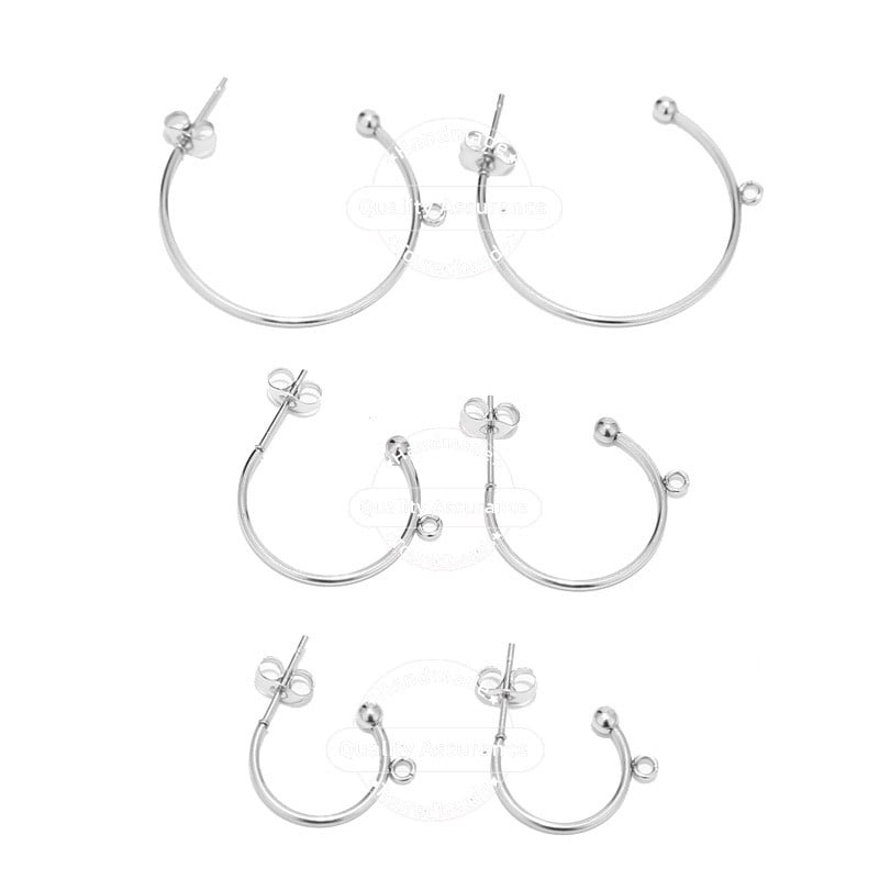 10 komada pozlaćenih nehrđajućeg čelika C oblika Huggie naušnice Antialergijske komponente naušnica za DIY ženski nakit Pokloni