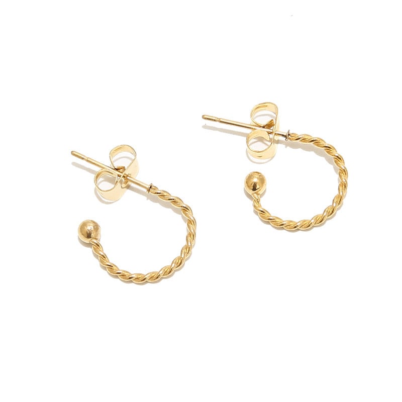 10 komada pozlaćenih nehrđajućeg čelika C oblika Huggie naušnice Antialergijske komponente naušnica za DIY ženski nakit Pokloni