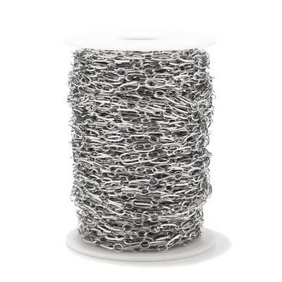 1 méteres rozsdamentes acél 4 mm x 12 mm arany lapos húzott kábellánc barkács ékszerláncokhoz, tartozékokhoz