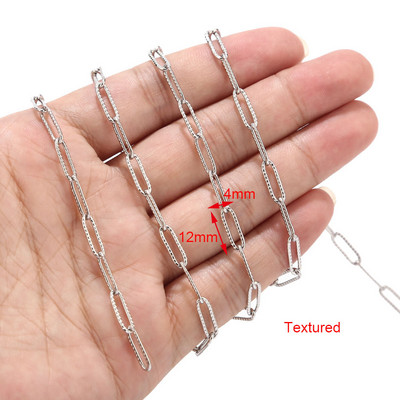 1 méteres rozsdamentes acél 4 mm x 12 mm arany lapos húzott kábellánc barkács ékszerláncokhoz, tartozékokhoz