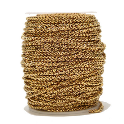 1 metar od nehrđajućeg čelika 3 mm pozlaćeni pšenični lančići DIY Muškarci Ženski lančići za ogrlice za izradu poklona za nakit