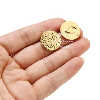 5 τμχ μενταγιόν από ανοξείδωτο ατσάλι χρυσός κύκλος καρδιάς για Diy κολιέ Κατασκευές κοσμημάτων Αξεσουάρ Γούρια για μετάλλια