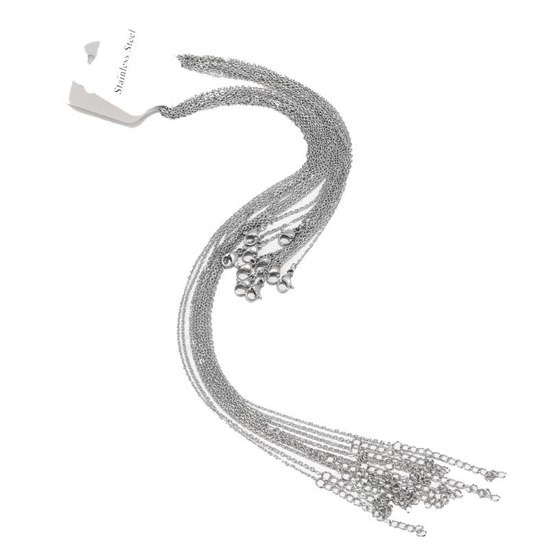10db/tétel 1,5mm széles rozsdamentes acél arany lapos kábellánc nyaklánc tömeges nagykereskedelemhez 45cm+5cm