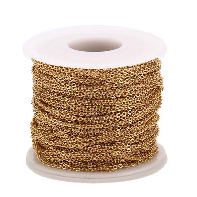 Zlatni lančić od nehrđajućeg čelika širine 1,5 mm za lančiće za ogrlice Narukvice Izrada nakita u metrima