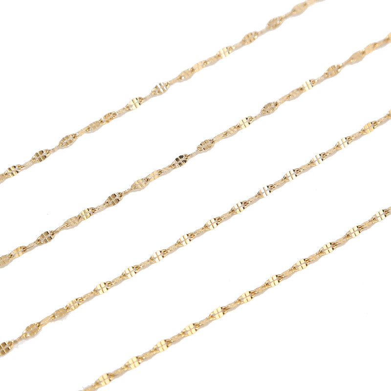 2M zlatni pljosnati ovalni lanac od kabla od nehrđajućeg čelika za DIY izradu nakita Veleprodajni lanci