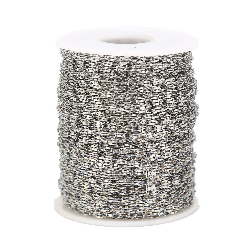 2M zlatni pljosnati ovalni lanac od kabla od nehrđajućeg čelika za DIY izradu nakita Veleprodajni lanci