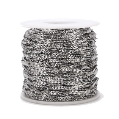 Lanțuri ondulate de apă din oțel inoxidabil 2M 2mm 2.5mm pentru bricolaj, colier, brățări, furnituri, bijuterii, descoperiri