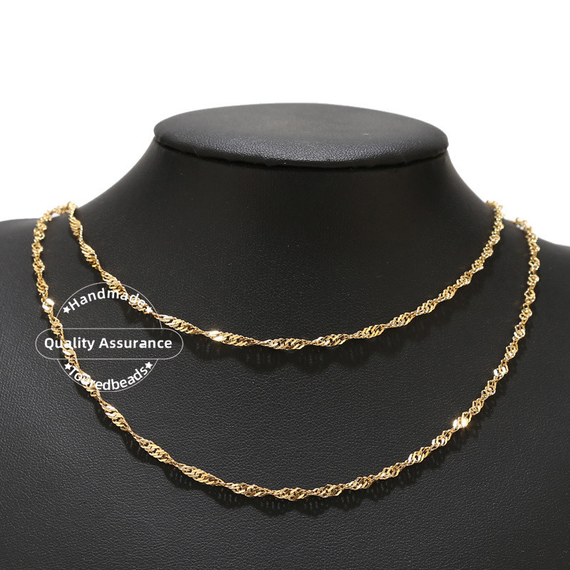 Lanțuri ondulate de apă din oțel inoxidabil 2M 2mm 2.5mm pentru bricolaj, colier, brățări, furnituri, bijuterii, descoperiri