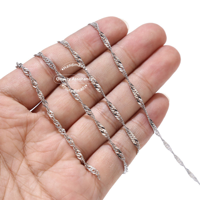 Lanțuri ondulate de apă din oțel inoxidabil 2M 2mm 2.5mm pentru bricolaj, colier, brățări, furnituri, bijuterii, descoperiri