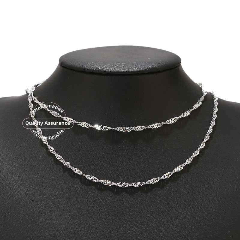 Lanțuri ondulate de apă din oțel inoxidabil 2M 2mm 2.5mm pentru bricolaj, colier, brățări, furnituri, bijuterii, descoperiri