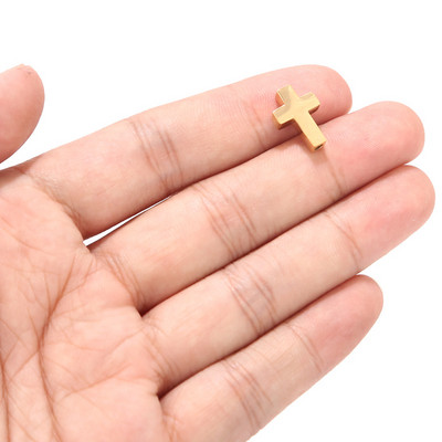5 komada Mini zlatnog križa od nehrđajućeg čelika s odstojnicima za privjesak za izradu nakita DIY rupa 1,9 mm