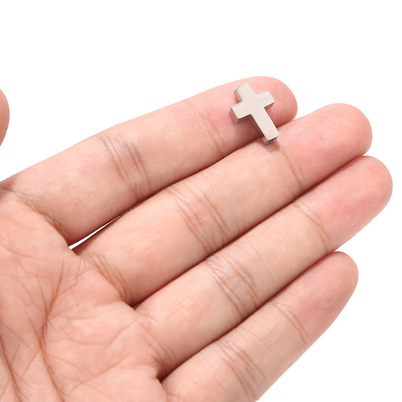 5 komada Mini zlatnog križa od nehrđajućeg čelika s odstojnicima za privjesak za izradu nakita DIY rupa 1,9 mm