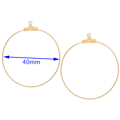 50 kom. Naušnice od nehrđajućeg čelika Okrugle vješalice za uši Viseće naušnice 4,0 cm Pribor za zlatne ušne spojnice za izradu nakita „uradi sam“