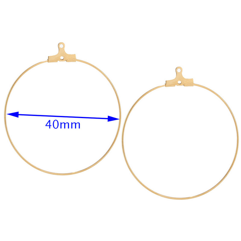 50 kom. Naušnice od nehrđajućeg čelika Okrugle vješalice za uši Viseće naušnice 4,0 cm Pribor za zlatne ušne spojnice za izradu nakita „uradi sam“