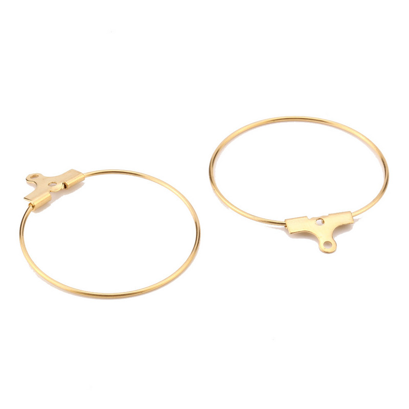 50 kom. Naušnice od nehrđajućeg čelika Okrugle vješalice za uši Viseće naušnice 4,0 cm Pribor za zlatne ušne spojnice za izradu nakita „uradi sam“