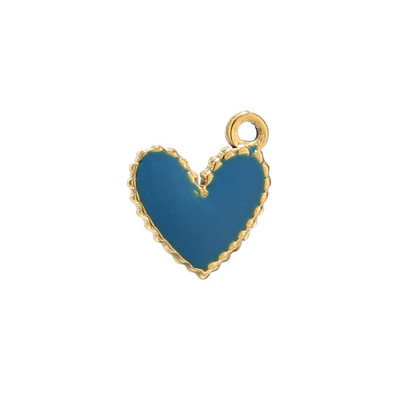 5 komada Emajlirani privjesci u obliku srca od nehrđajućeg čelika, zlatni 9x10 mm perle u obliku srca za izradu nakita DIY rukotvorine