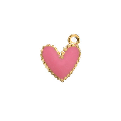 5 komada Emajlirani privjesci u obliku srca od nehrđajućeg čelika, zlatni 9x10 mm perle u obliku srca za izradu nakita DIY rukotvorine