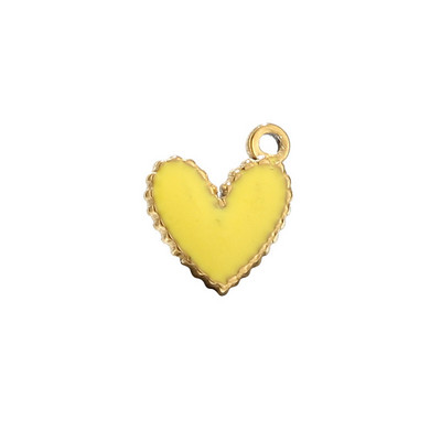 5 komada Emajlirani privjesci u obliku srca od nehrđajućeg čelika, zlatni 9x10 mm perle u obliku srca za izradu nakita DIY rukotvorine