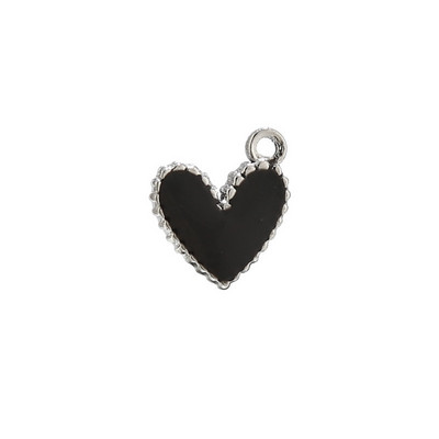 5 komada Emajlirani privjesci u obliku srca od nehrđajućeg čelika, zlatni 9x10 mm perle u obliku srca za izradu nakita DIY rukotvorine