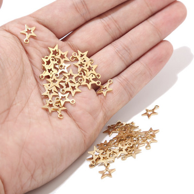 20 bucăți din oțel inoxidabil ton auriu brelocuri stele mici pentru accesorii pentru realizarea de bijuterii de brățări
