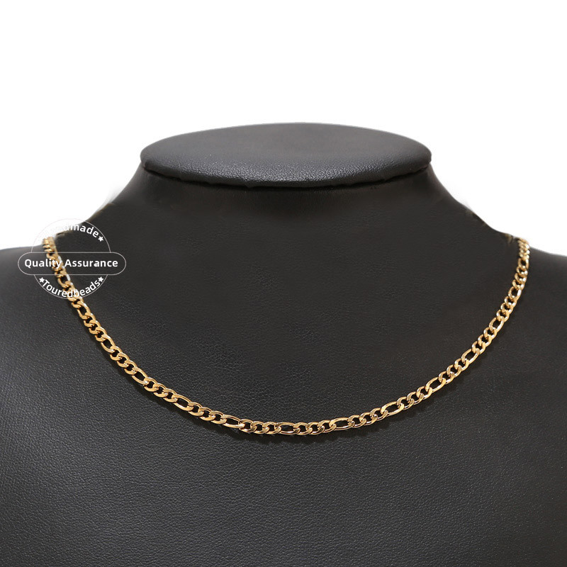 2 metra od nehrđajućeg čelika 2 mm 3 mm širine Zlatni Figaro lanac za DIY Žene Muškarci Ogrlica Izrada narukvica Veleprodaja