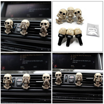 3 τεμ. Bone Skull Car Αποσμητικό αέρα Κλιπ εξαερισμού Human Body Skeleton Resin Aromatherapy Car Diffuser Perfume Diffuser Car Smell Diffuser