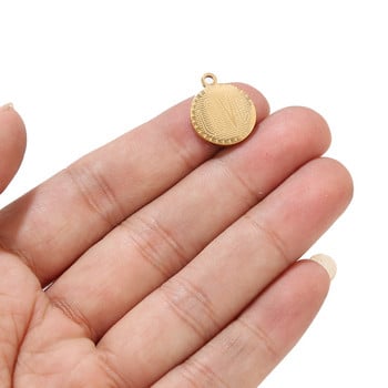 10 τμχ Ανοξείδωτο Στρογγυλό Μετάλλιο Γούρια αγάπης Κρεμαστά για DIY κολιέ Making Findings Αξεσουάρ