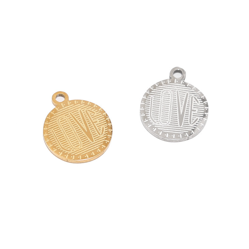 10 komada okruglih medalja od nehrđajućeg čelika, ljubavni privjesci za DIY ogrlicu, izrada nalaza, dodaci