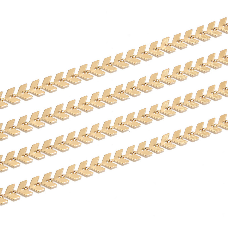 1 metar širine 6 mm od nehrđajućeg čelika Chevron karika lančić zlatni lančići za ogrlicu narukvica anklet DIY pribor za izradu nakita