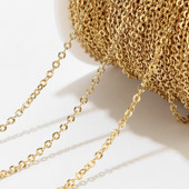 2M lančić od nehrđajućeg čelika sa zlatnom teksturom bez blijeđenja za DIY djevojke, žene, ogrlice, narukvice, pribor za izradu nakita
