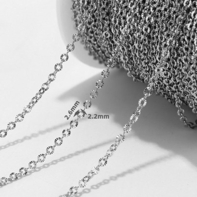 2M lančić od nehrđajućeg čelika sa zlatnom teksturom bez blijeđenja za DIY djevojke, žene, ogrlice, narukvice, pribor za izradu nakita