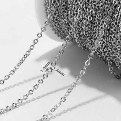 2M lančić od nehrđajućeg čelika sa zlatnom teksturom bez blijeđenja za DIY djevojke, žene, ogrlice, narukvice, pribor za izradu nakita