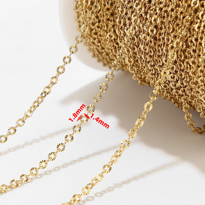 2M lančić od nehrđajućeg čelika sa zlatnom teksturom bez blijeđenja za DIY djevojke, žene, ogrlice, narukvice, pribor za izradu nakita