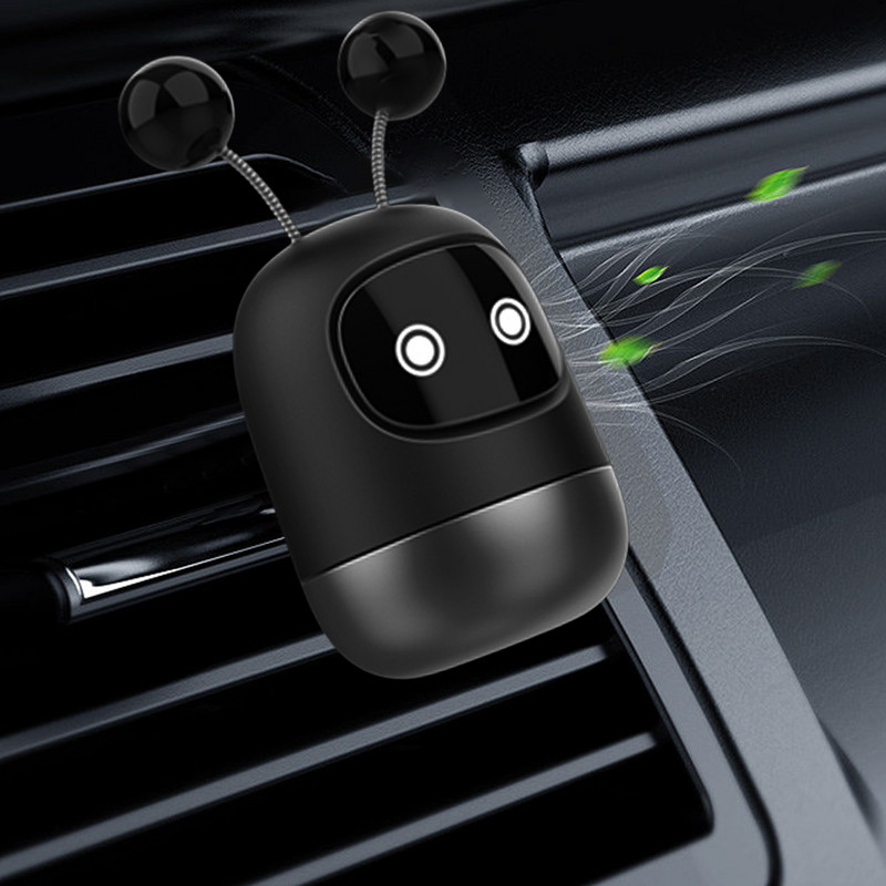 Autós légfrissítők Szellőzőkapcsok Aranyos légfrissítő autós kiegészítők Mini Robot Szellőzőkapocs Illatdiffúzor Illattablettákkal