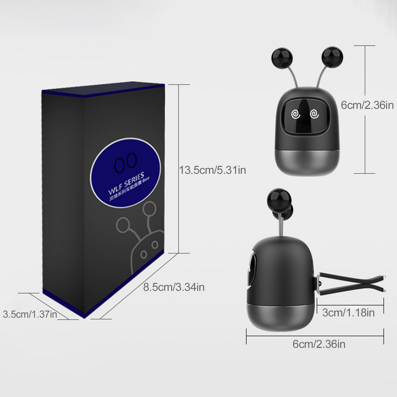 Autós légfrissítők Szellőzőkapcsok Aranyos légfrissítő autós kiegészítők Mini Robot Szellőzőkapocs Illatdiffúzor Illattablettákkal