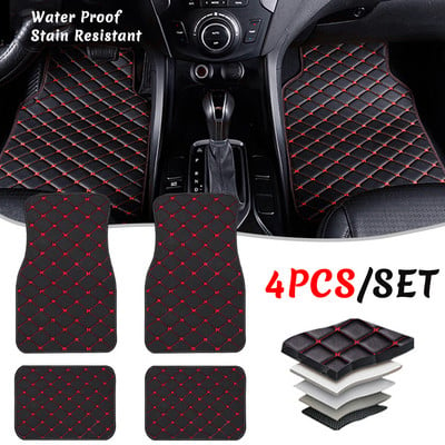 4pcs Car Floor Mats Universal Waterproof  Front Rear Full Set Auto Rugs Leather Car Carpet  Accessories Interior