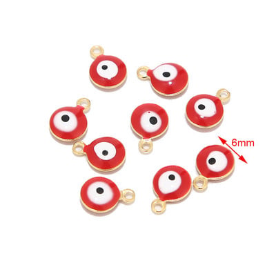 20db rozsdamentes acél arany 6mm/8mm török szemzománc medálok nőknek karkötő nyaklánc fülbevaló ékszer készítés