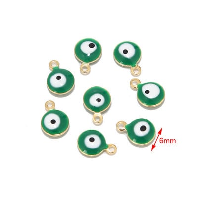 20db rozsdamentes acél arany 6mm/8mm török szemzománc medálok nőknek karkötő nyaklánc fülbevaló ékszer készítés